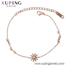 Bracelet-137 Xuping imitation jewellery rose gold color design women charm bracelet